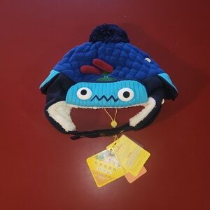 Lemonkid Kids Beanie Hat Cap Gray Size Small Winter Hat Blue Monster New NWT